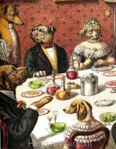 Detail: The Dogs Dinner Party by Harrison Weir