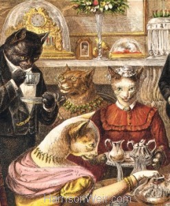 Detail: The Cats Tea Party by Harrison Weir