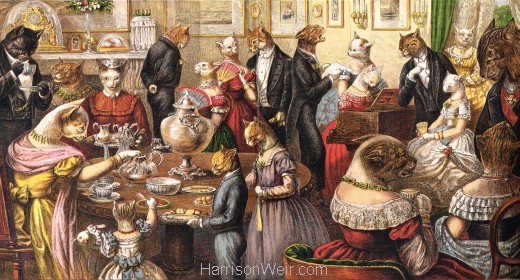 1871 The Cats Tea Party by Harrison Weir